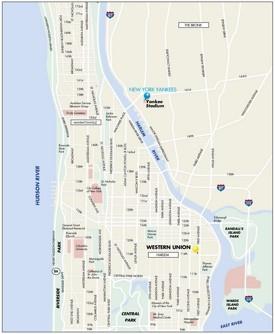 Map of Upper Manhattan and Harlem